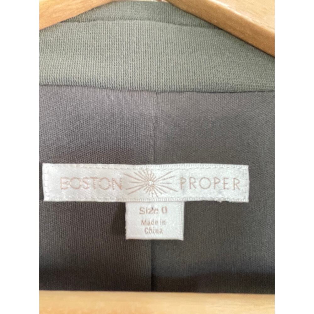 BOSTON PROPER Beyond Travel Collection olive green cold shoulder cutout blazer - Picture 5 of 11